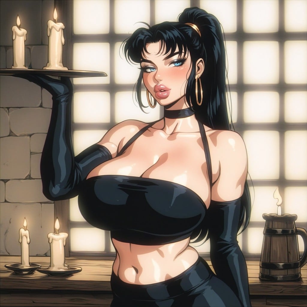 Wasp Waist, Black Yoga Leggings, 18+ AI黄片