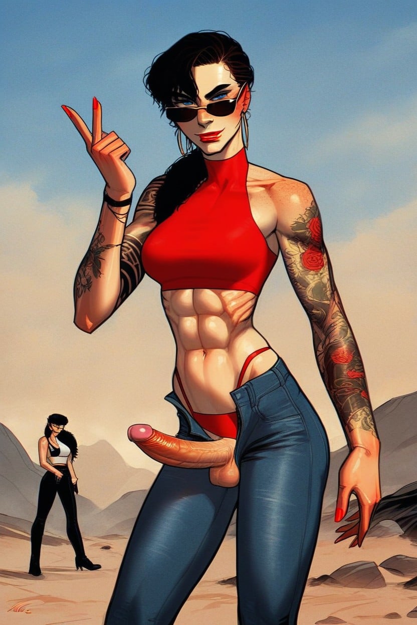 Red Crop Top, Incase Style, Red Thong AI黄片
