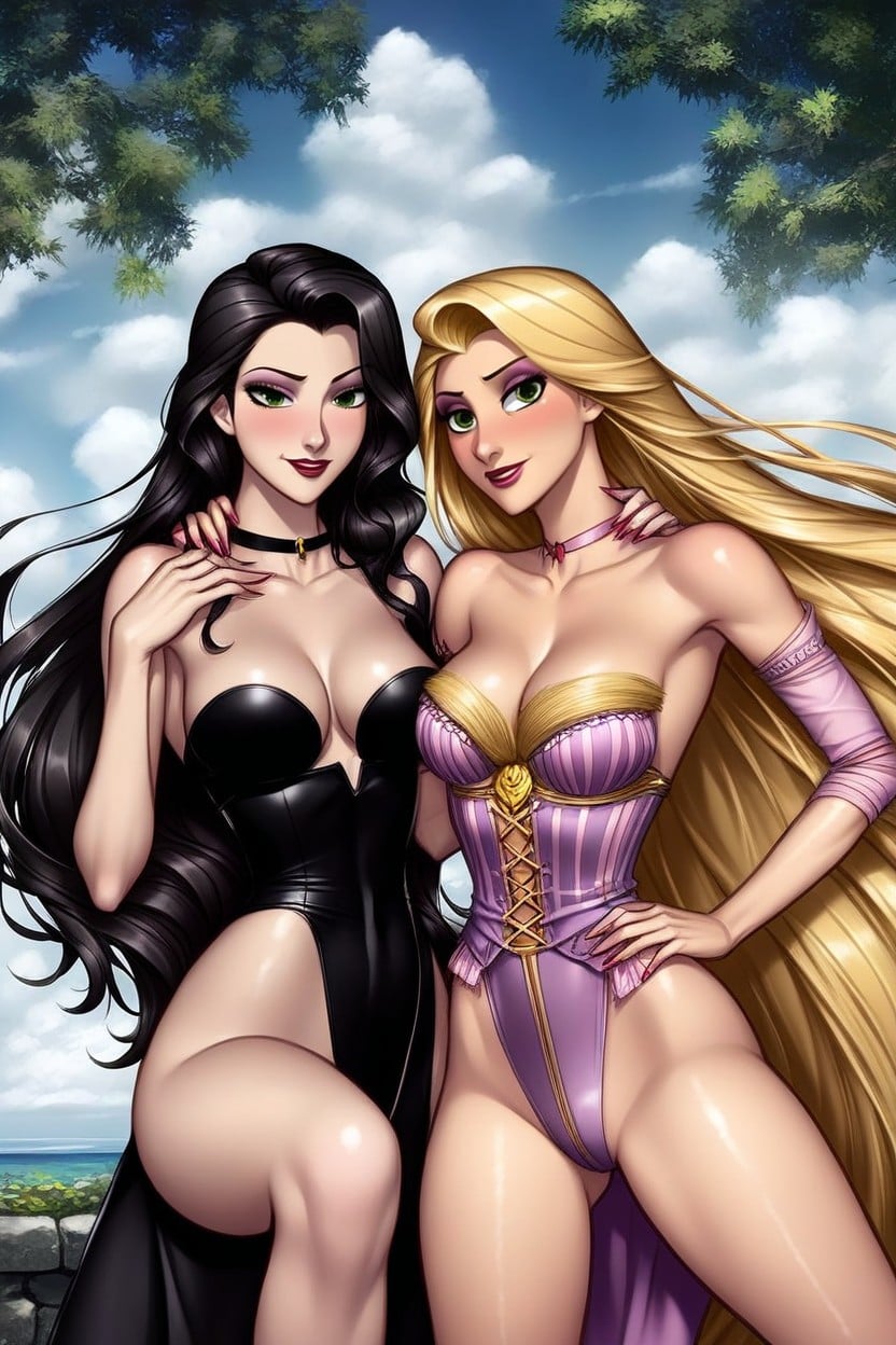 贴身衣服, Rapunzel Have Platinum Blonde Hairstyle, Asami Sato With Rapunzel AI黄片
