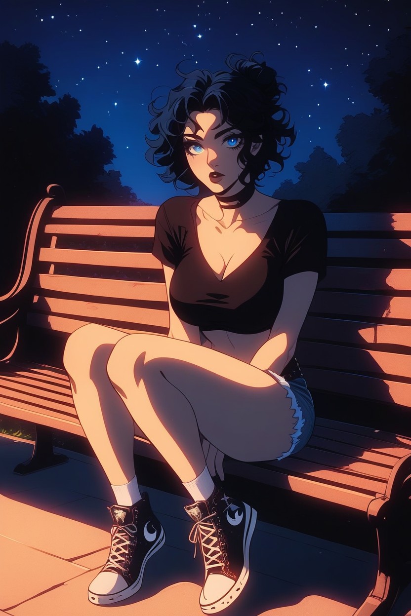 Pale Skin, Large Breasts, Black Hair AI黄片