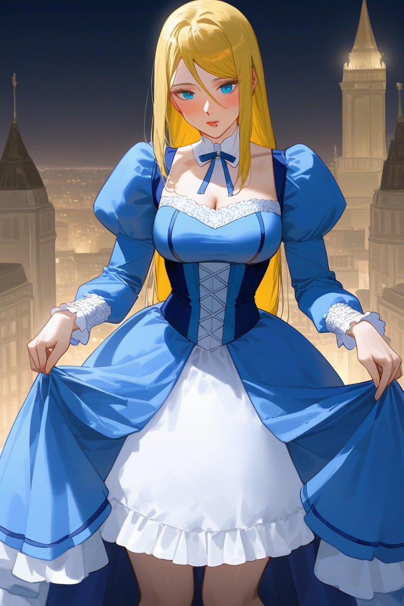 Highly Detailed Eyes, Victorian Style Dress, Front View AI黄片