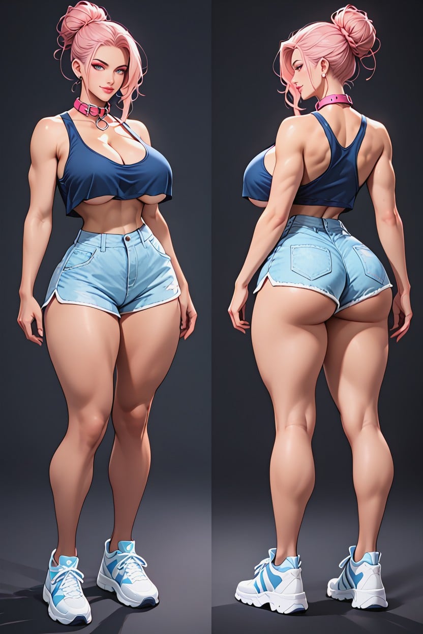 Extremely Waist, Huge Natural Boobs, Shrt Hairstyle AI黄片