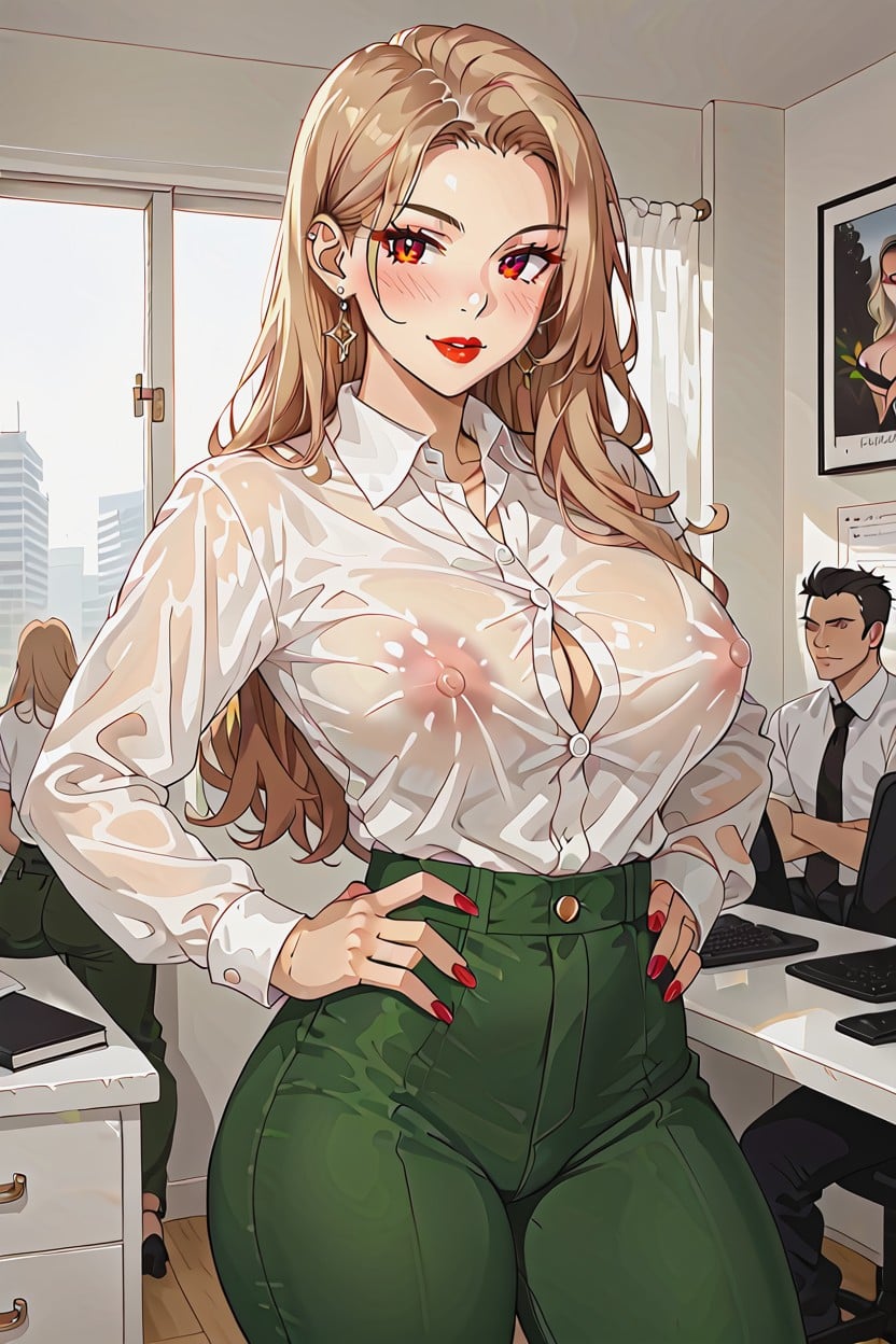 Big Breasts Outlined In Silk Shirt Creating Tent, 站立, 25+ AI黄片