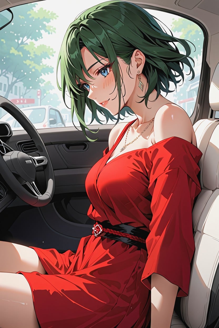 绿色, Blushing, Blue Eyes AI黄片