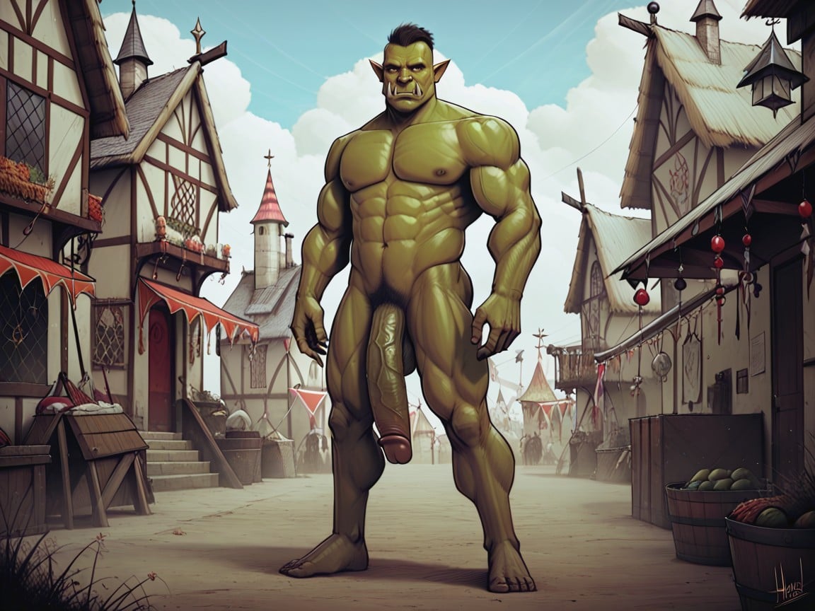 Orc, Huge Cock, Green Skinned AI黄片