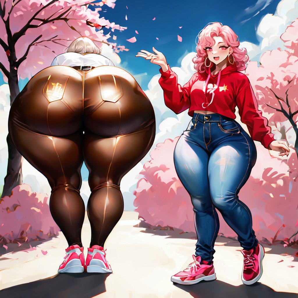 沙漏, 18+, Curly Reddish Pink Hair And Pink Eyes AI黄片