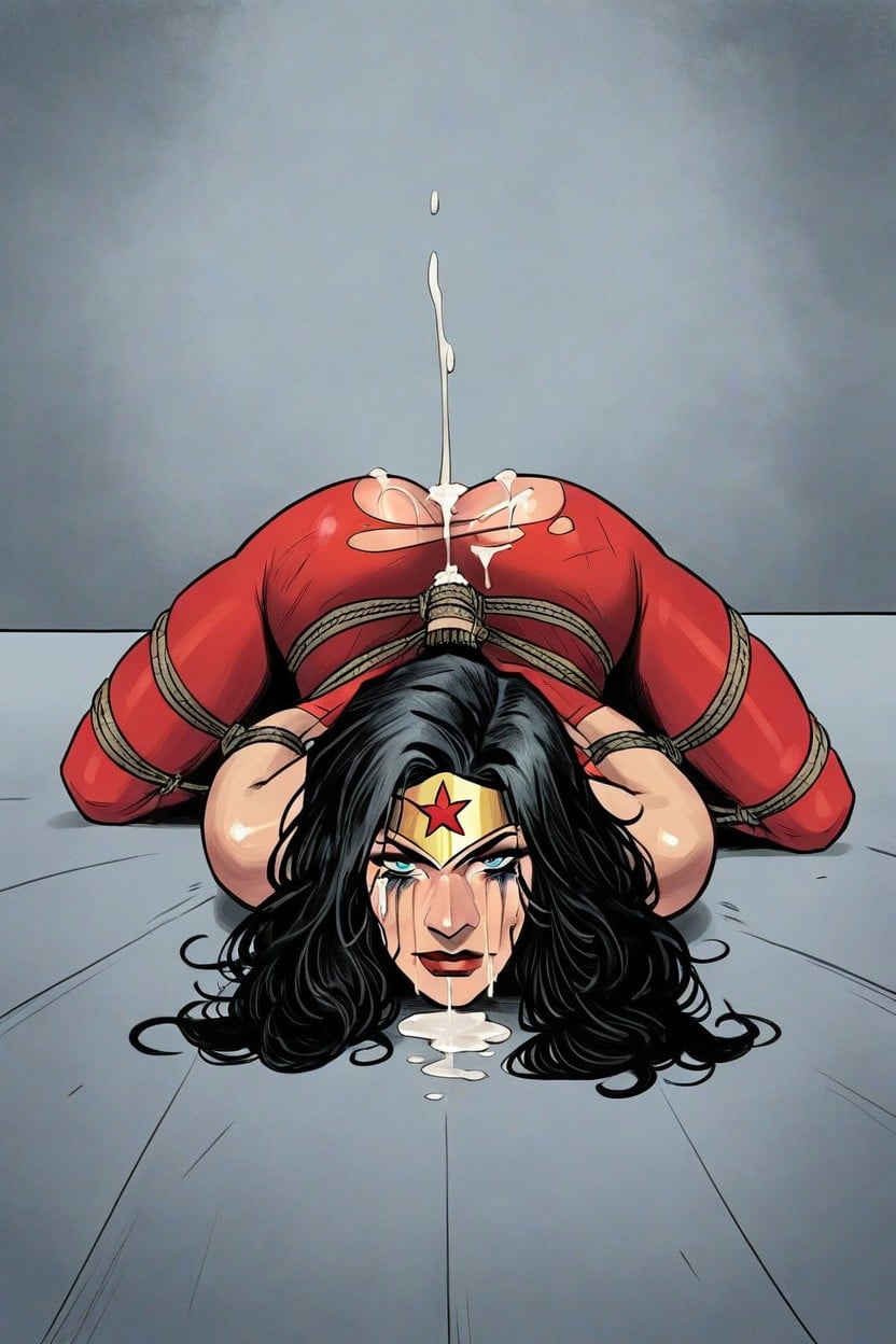 Wonder Woman, Arms Tied Behind Back, 开心地哭 AI黄片