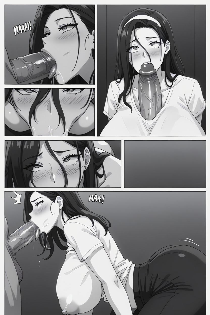 Hyper Round Bubble Butt, Comic Panels, Woman Gives Expert Level Blowjob AI黄片